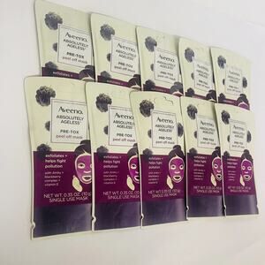 10 Pack AVEENO Absolutely Ageless Pre-Tox Peel Off Face Mask Exfoliates